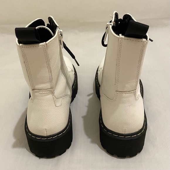 Sincerely Jules Harley White Leather Lace Up Zipper Combat Boots Size 7.5M - Picture 3 of 12